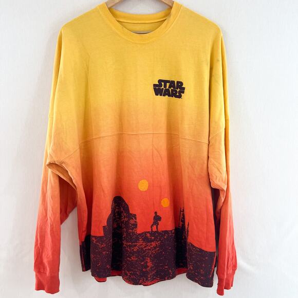 Disney Star Wars Tatooine Spirit Jersey Large Ombre Pullover Longsleeve Top - Picture 1 of 6
